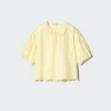 Damesblouse met borduursels en halflange mouwen