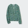 Damesblouse met print, V-hals en Longsleeves
