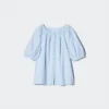 Damesblouse met volumineuze mouwen van linnenmix