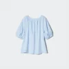 Damesblouse met volumineuze mouwen van linnenmix
