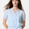 Damesblouse van katoen met V-hals