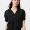 Damesblouse van katoen met V-hals