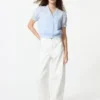 Damesblouse van katoen met V-hals