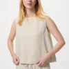 Damesblouse van linnenmix | Mouwloos