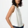 Damesblouse van linnenmix | Mouwloos