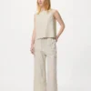 Damesblouse van linnenmix | Mouwloos