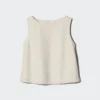 Damesblouse van linnenmix | Mouwloos