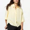 Damesblouse van rayon met skipperkraag | 3/4 mouw
