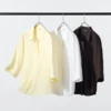 Damesblouse van rayon met skipperkraag | 3/4 mouw