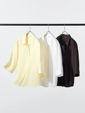 Damesblouse van rayon met skipperkraag | 3/4 mouw