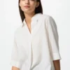 Damesblouse van rayon met skipperkraag en 3/4 mouwen | Gestreepte