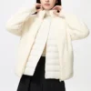 Damesjas met volledige ritssluiting van donzig fleece