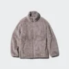 Damesjas met volledige ritssluiting van donzig fleece