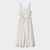Damesjumpsuit van linnenmix met plooien | Gestreepte