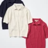 Dameskatoenen Pointelle Skipper-polotrui