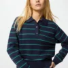 Damespoloshirt van zacht katoen | Gestreepte
