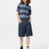 Denim halflange broek voor dames