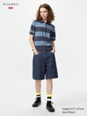 Denim halflange broek voor dames