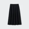 Denim rok met plooien voor dames
