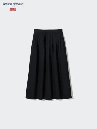 Denim rok met plooien voor dames
