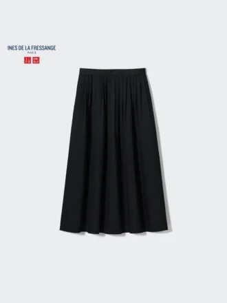 Denim rok met plooien voor dames