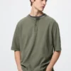 Dry Waffle Henley T-shirt voor heren