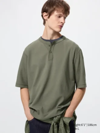 Dry Waffle Henley T-shirt voor heren
