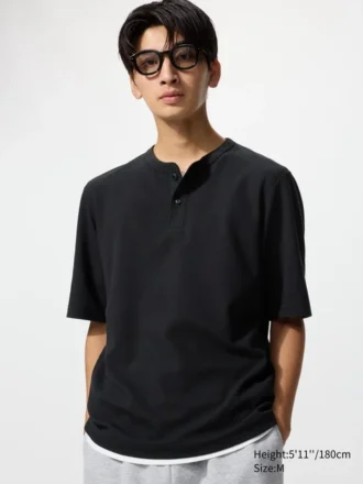 Dry Waffle Henley T-shirt voor heren