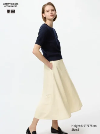 Flared rok van linnenmix voor dames