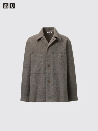 Fleece jersey overshirt voor heren