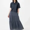 Gelaagde maxi-rok voor dames | Strepen