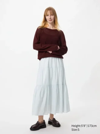 Gelaagde maxi-rok voor dames | Strepen