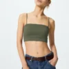 Geribbelde bandeau-Bh zonder beugels voor dames