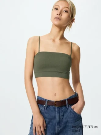 Geribbelde bandeau-Bh zonder beugels voor dames