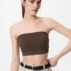Geribbelde bandeau-Bh zonder beugels voor dames