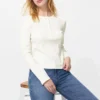 Geribd Henley-T-shirt voor dames