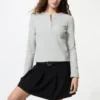 Geribd Henley-T-shirt voor dames
