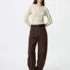 Geribd Henley-T-shirt voor dames