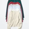 Geribd Henley-T-shirt voor dames