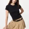 Geribd mini-T-shirt voor dames