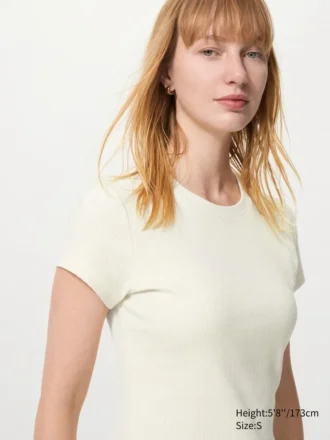 Geribd mini-T-shirt voor dames