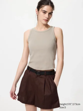 Geribde cropped Bh-top voor dames