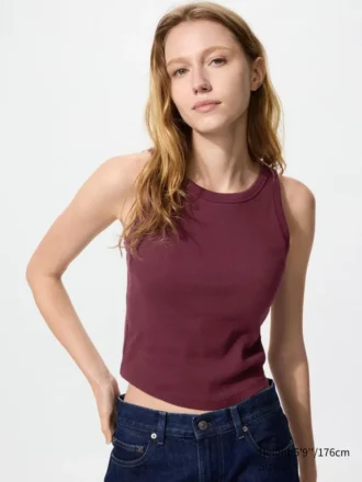 Geribde cropped Bh-top voor dames