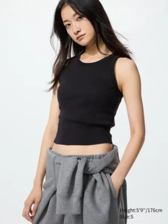 Geribde cropped Bh-top voor dames