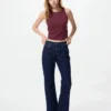 Geribde cropped Bh-top voor dames