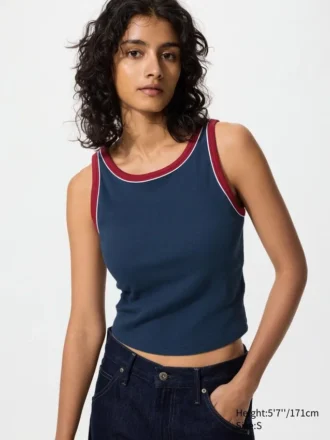 Geribde cropped Bh-top voor dames | Ringer