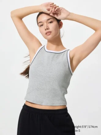 Geribde cropped Bh-top voor dames | Ringer