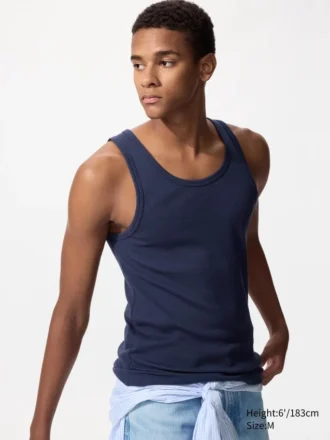 Geribde tanktop voor heren in Dry Color