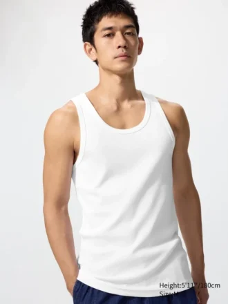 Geribde tanktop voor heren in Dry Color