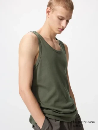 Geribde tanktop voor heren in Dry Color